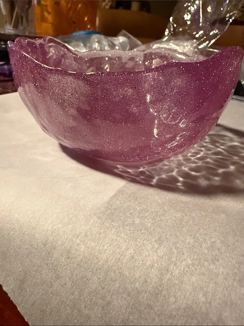 Shimmery Lavender Pink Decorative Bath Bowl